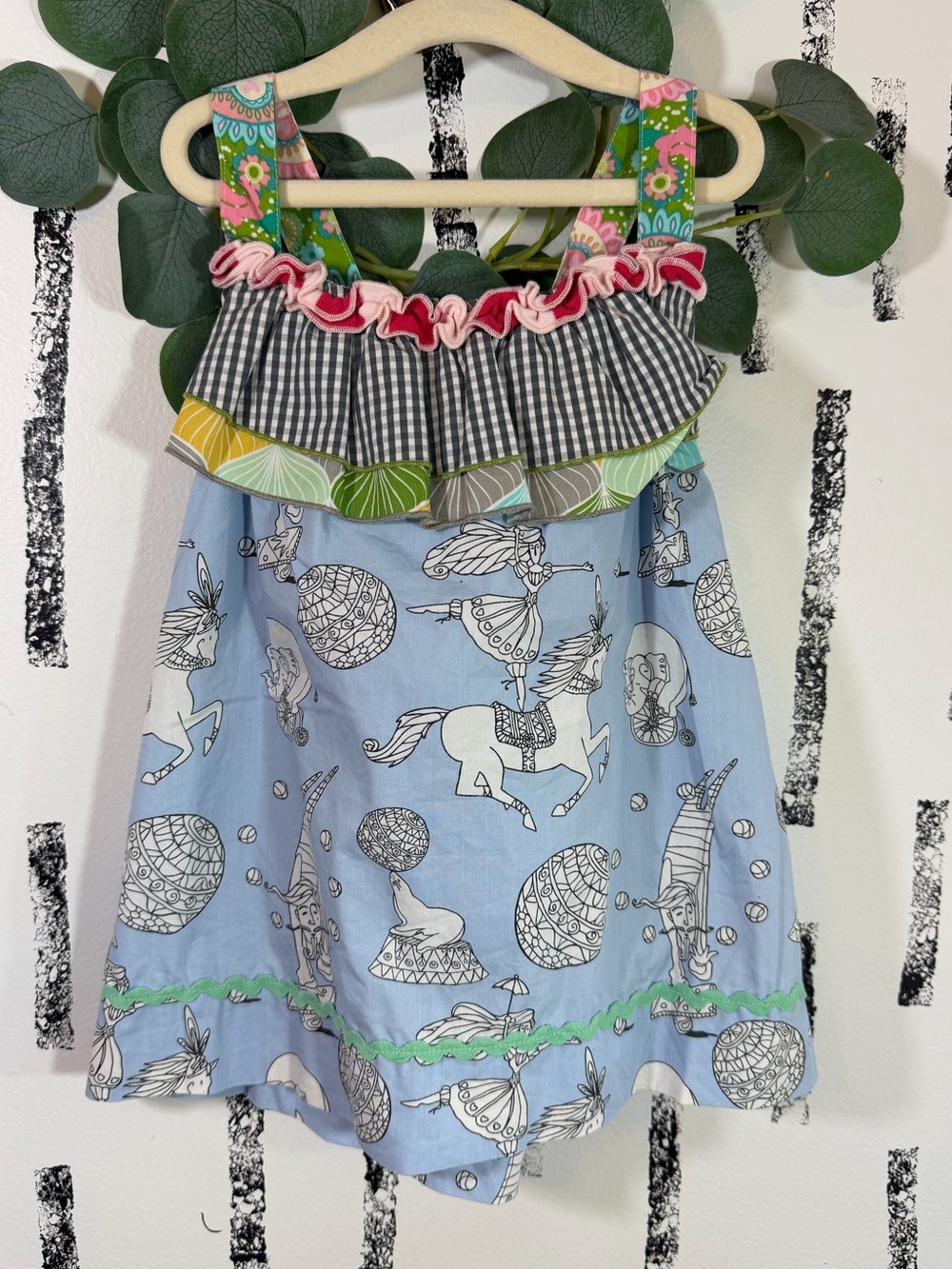 Matilda Jane Blue Circus Print Judy & Ethel Crossback Tank Top Girls Size 6